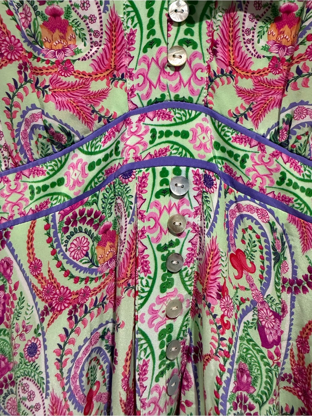 Hale Bob Pink and Green Paisley Maxi Dress - Picture 5 of 5